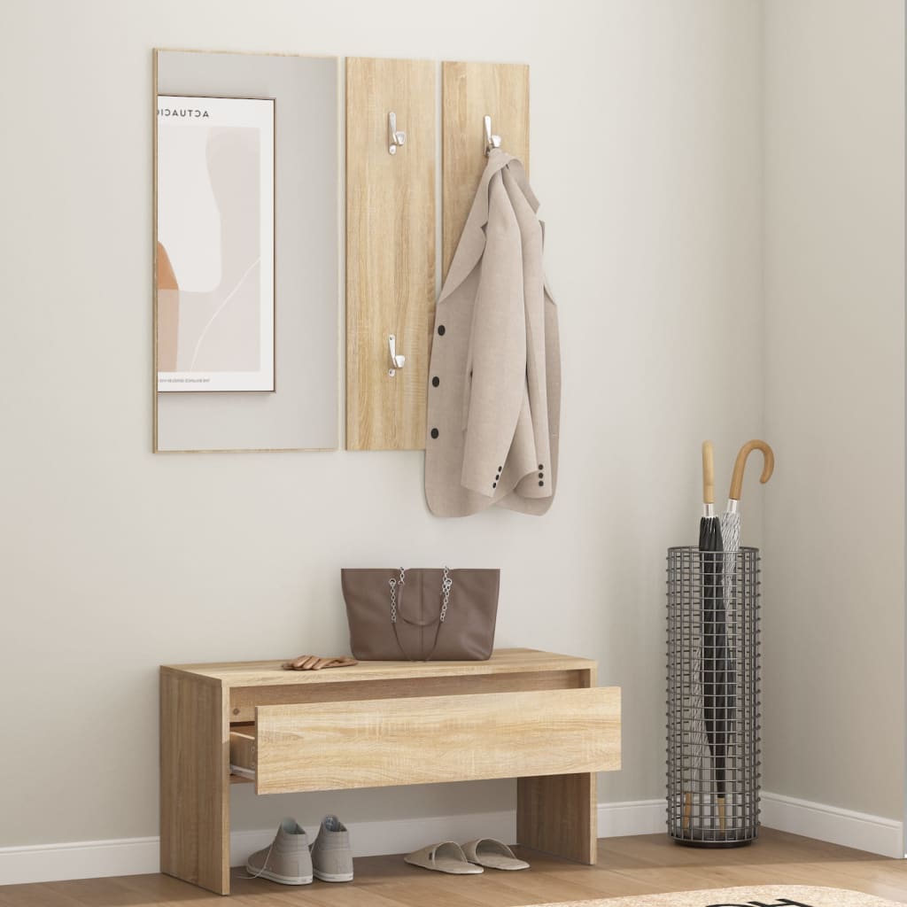 Garderoben-Set Weiß Holzwerkstoff