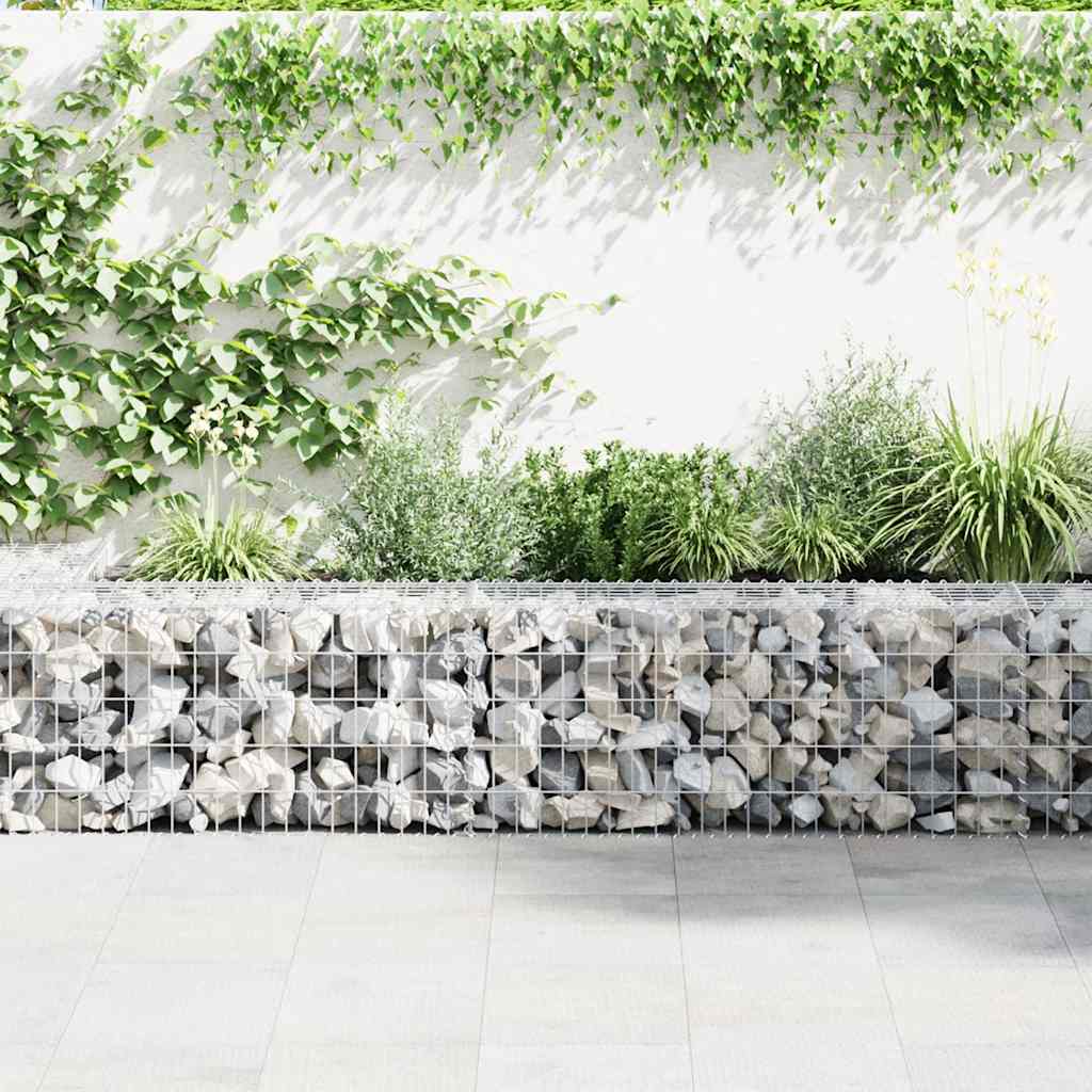 Gabionenwand mit Abdeckung Verzinkter Stahl 20×20×100 cm