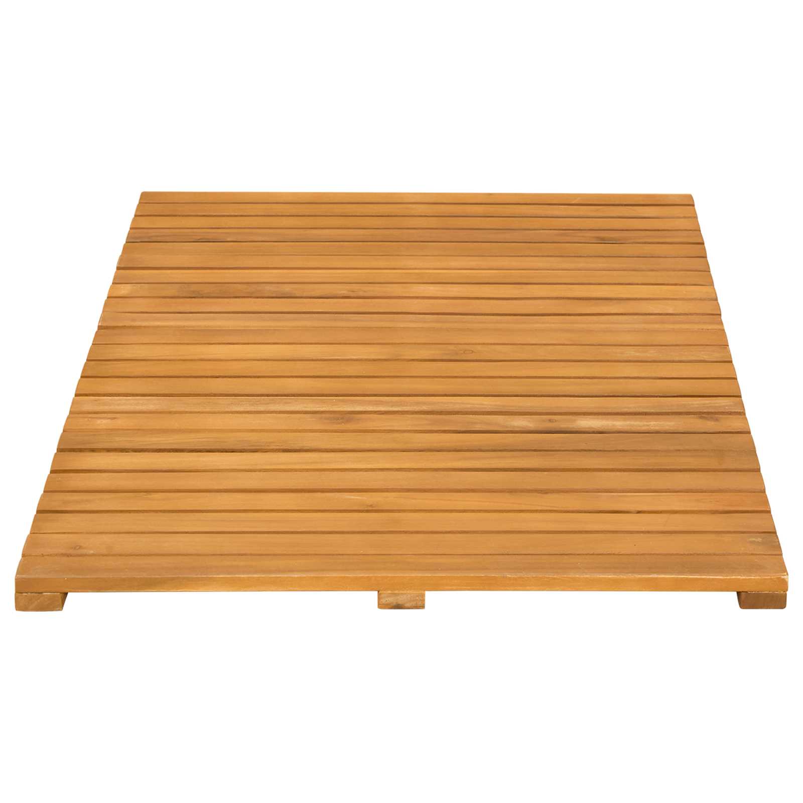 Badematte Uni Braun 60 x 40 cm Massives Akazienholz