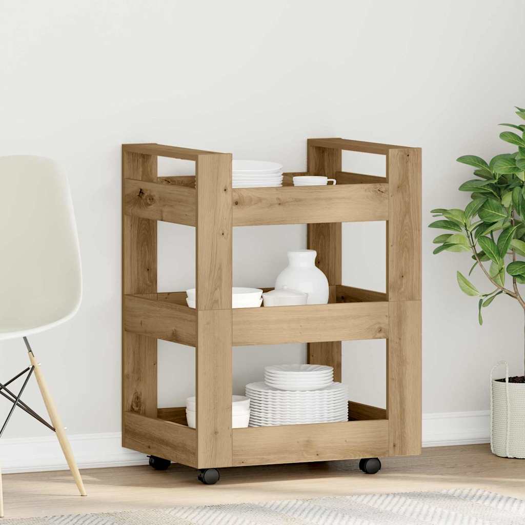 Küchenwagen Weiß 60x45x80 cm Holzwerkstoff