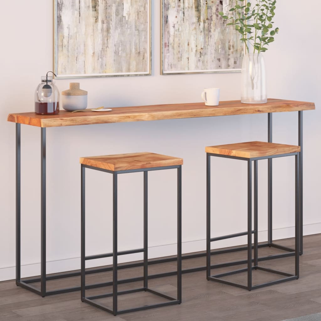 Tischplatte 40x40x2,5 cm Rechteckig Massivholz Akazie Baumkante