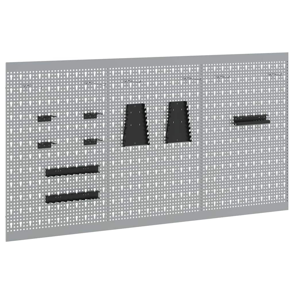 Werkzeugwandpaneel 2 pcs Grau 100 x 1 x 60 cm