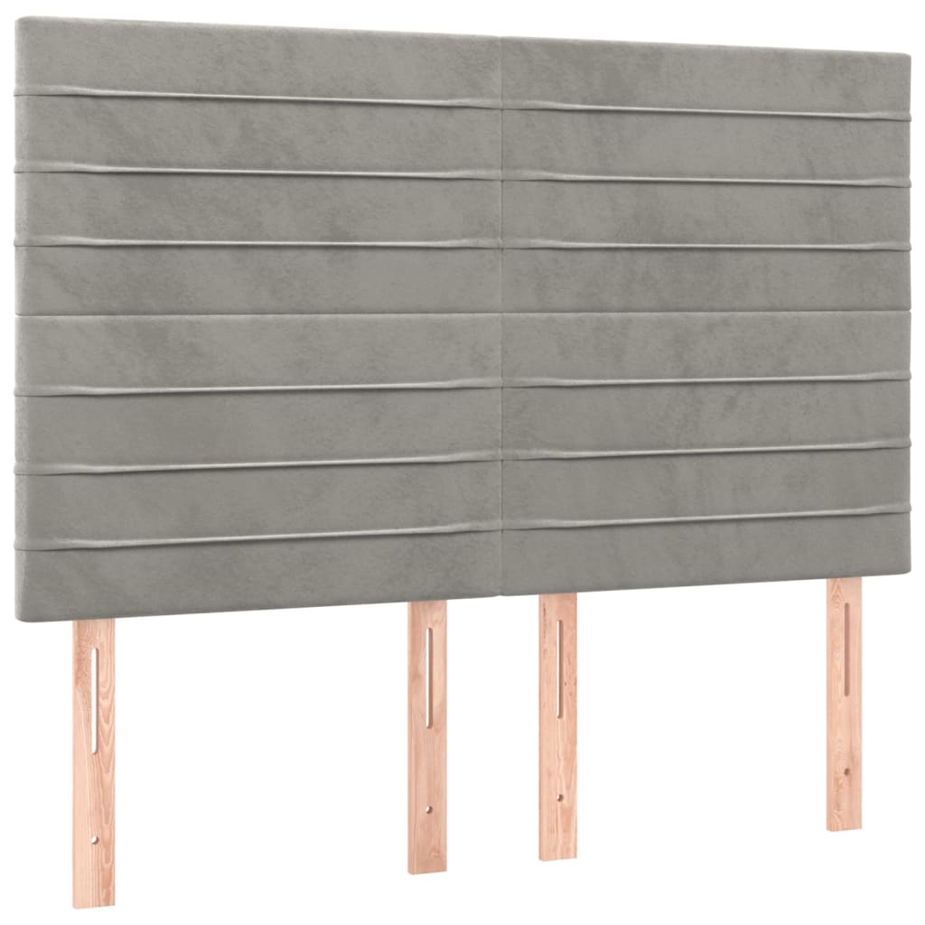 Kopfteil Hellgrau 80x5x118/128 cm Samt