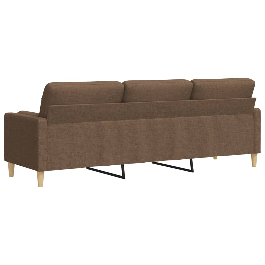 2-Sitzer-Sofa mit Zierkissen Braun 120 cm Stoff