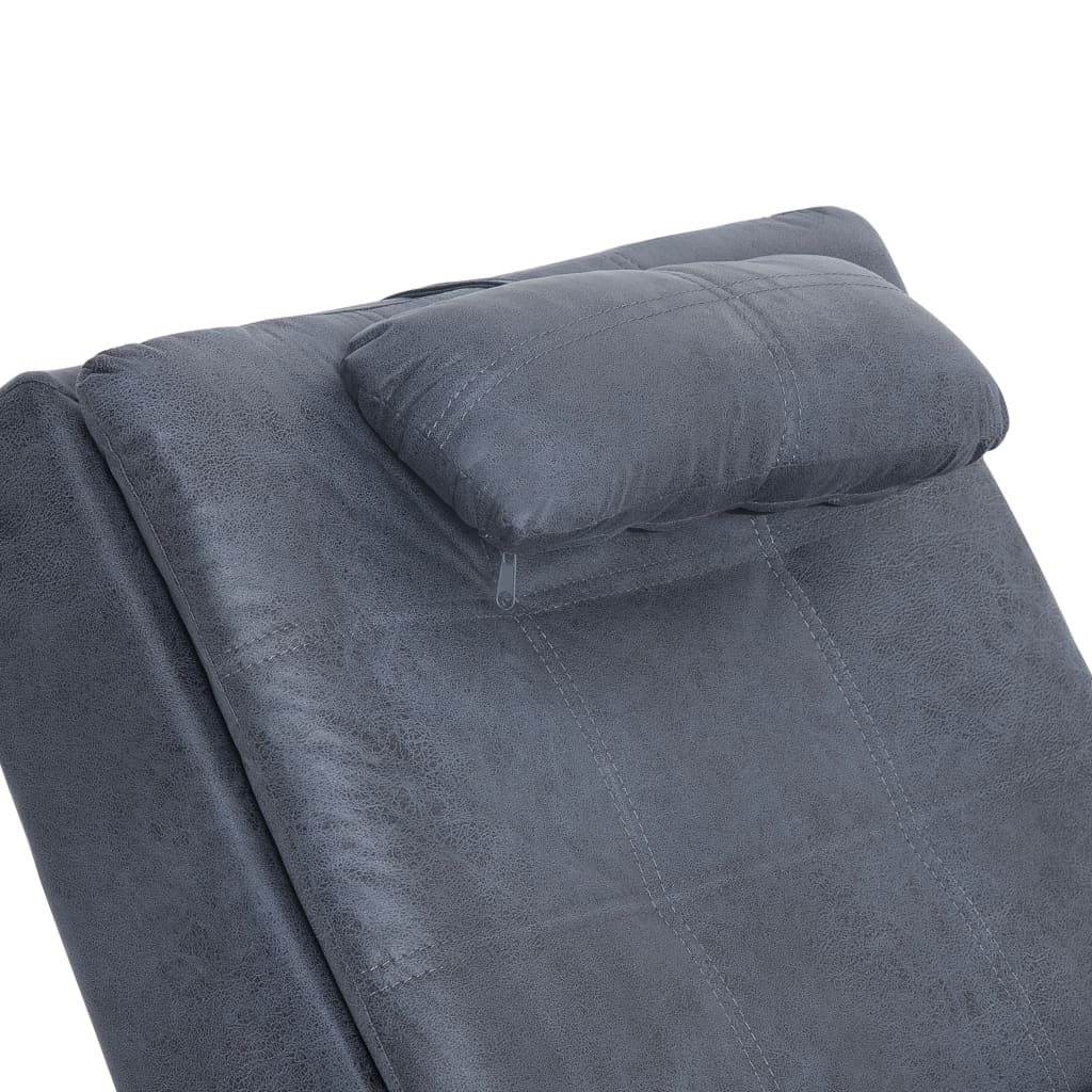 Massage Chaiselongue mit Kissen Braun Wildleder-Optik