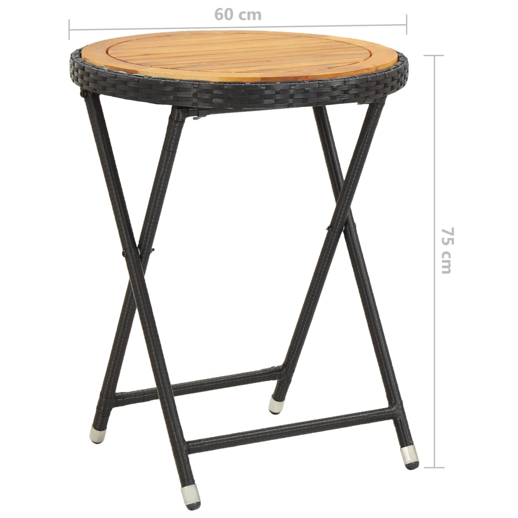 Beistelltisch Braun 60 cm Poly Rattan und Hartglas