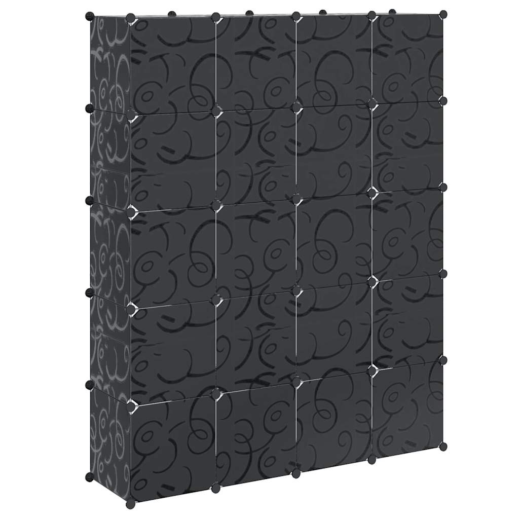 Modularer Schrank mit 9 Fächern 109x36,5x143cm Schwarz und Weiß