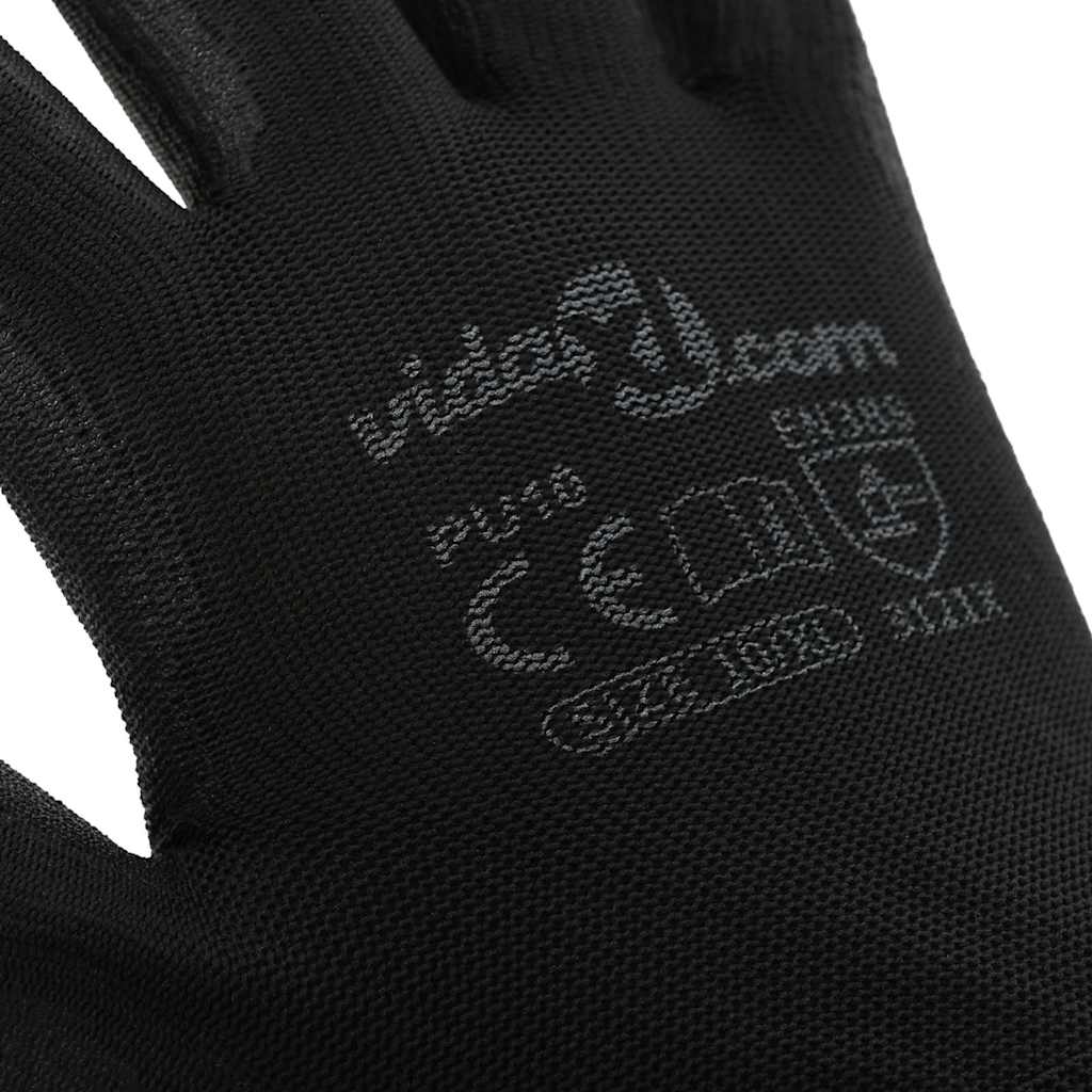 Arbeitshandschuhe 12 pcs Schwarz 7 / S Polyester