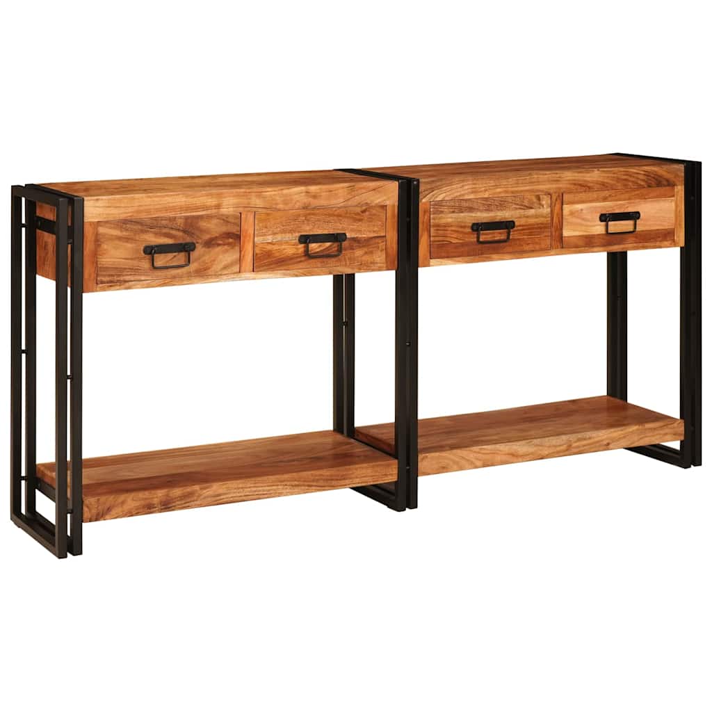 Konsolen-Tische 2 pcs Braun 161 x 33 x 75 cm Massivholz Mango