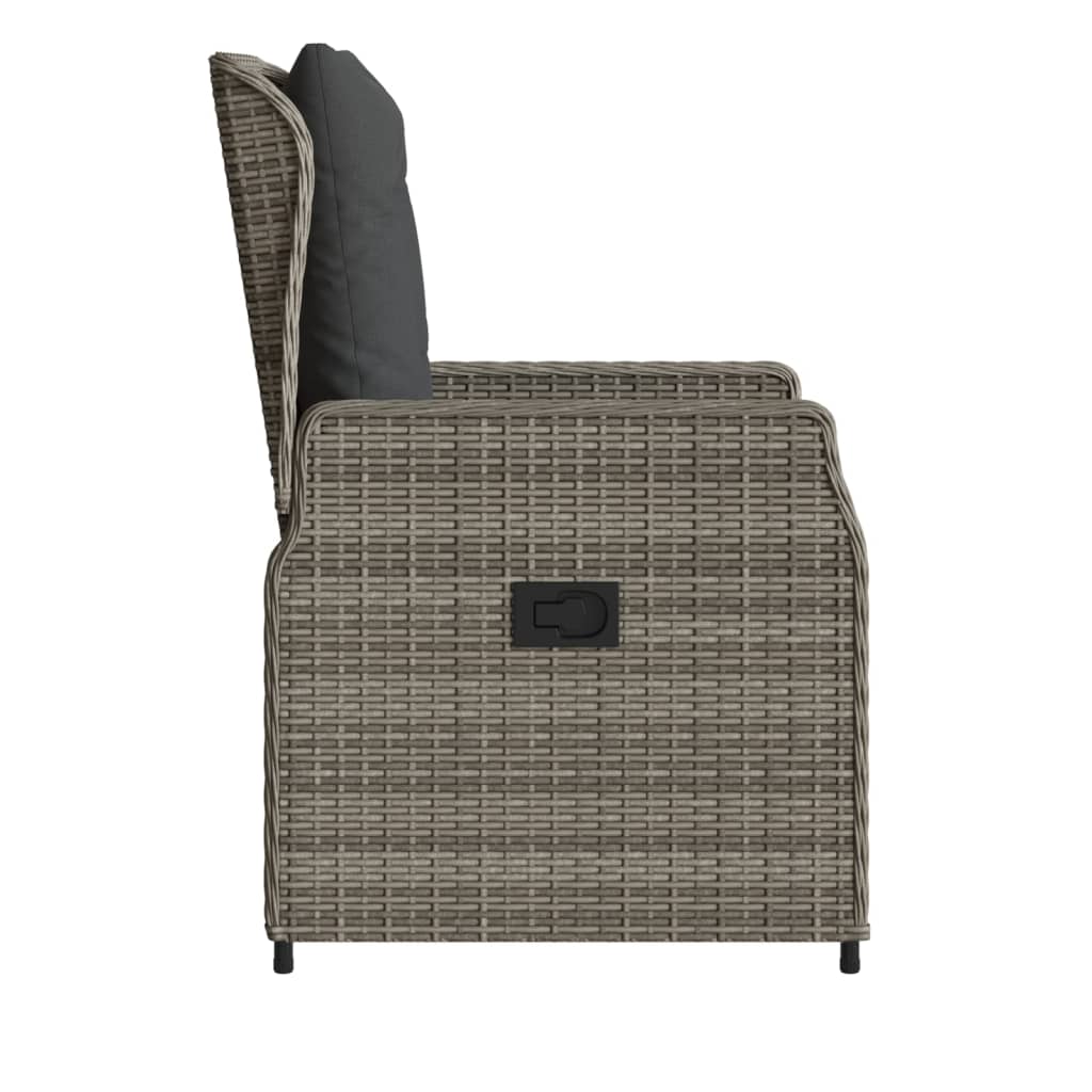 Gartensessel 2 Stk. Verstellbar Schwarz Poly Rattan