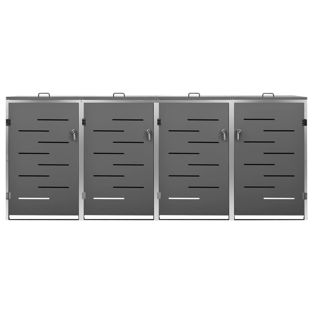 Mülltonnenbox für 3 Tonnen 207x77,5x112,5 cm Edelstahl