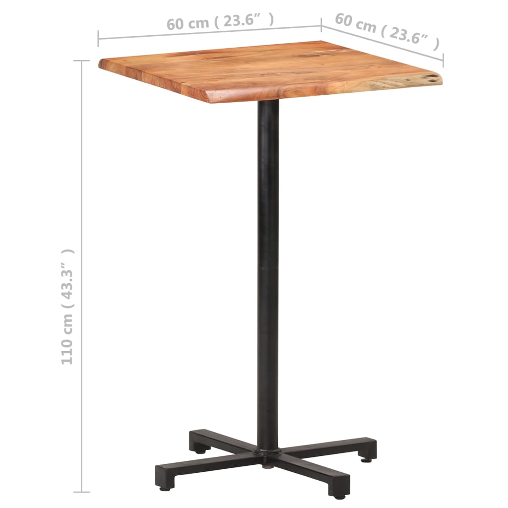 Bistrotisch Rund Ø60x75 cm Raues Mangoholz