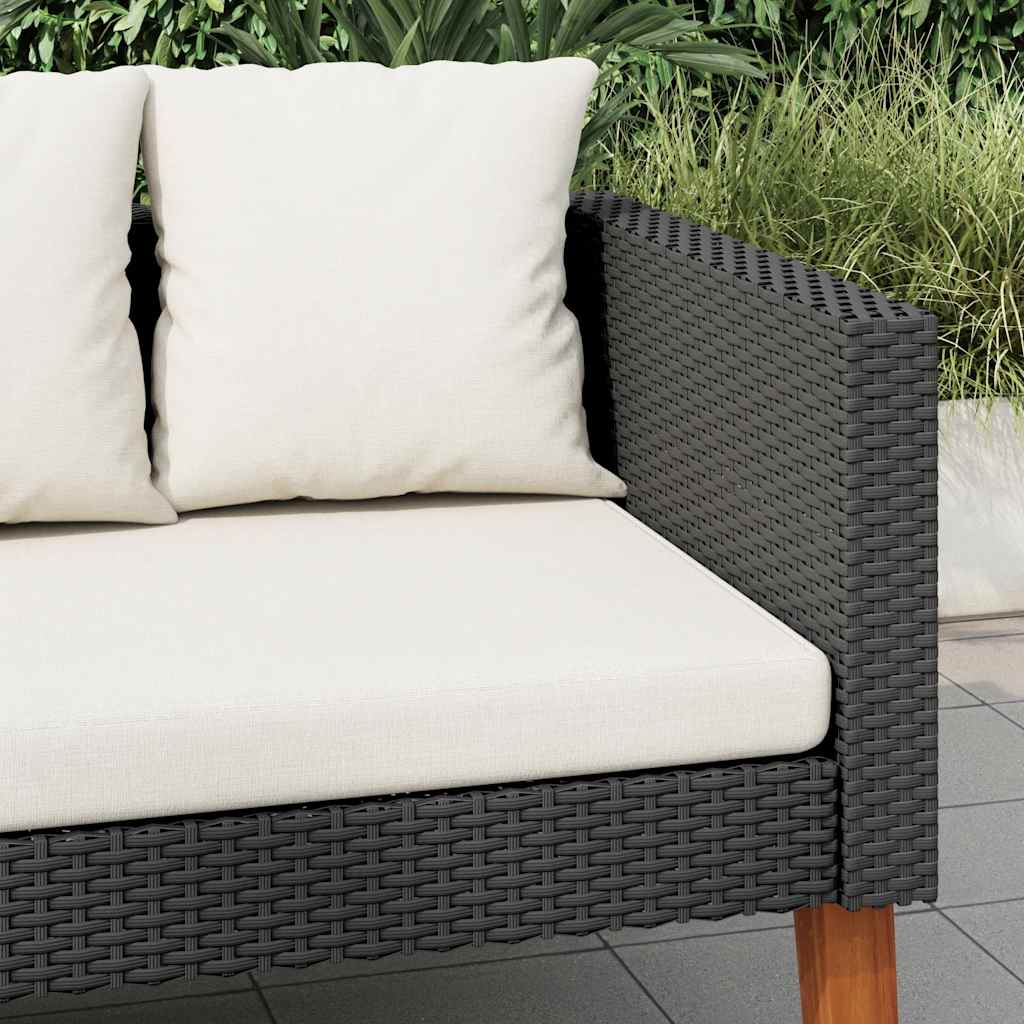 3-Sitzer-Gartensofa mit Auflagen Poly Rattan Beige