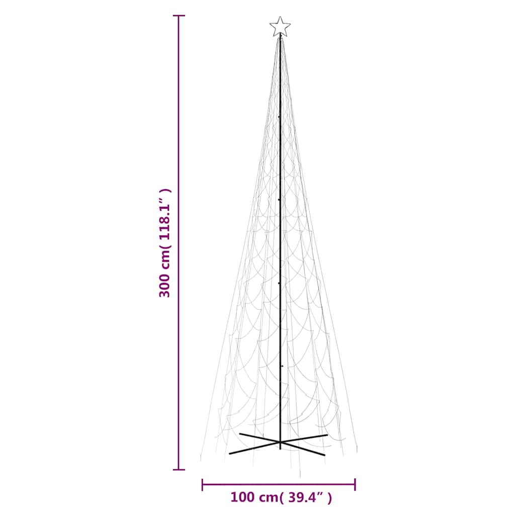 LED-Weihnachtsbaum Kegelform Kaltweiß 1400 LEDs 160x500 cm