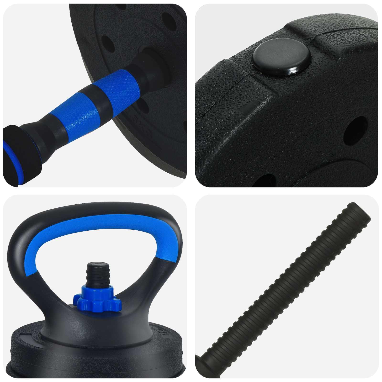 2-in-1 Hantelset 40kg Schwarz und Rot Zement und Eisensand
