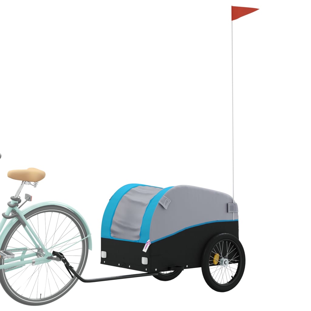 Fahrradanhänger Schwarz und Orange 30 kg Eisen