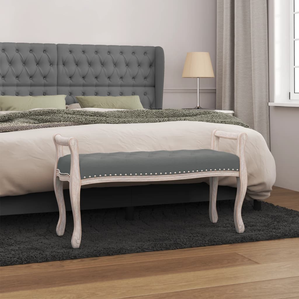 Sitzbank Hellgrau 110x45x60 cm Samt