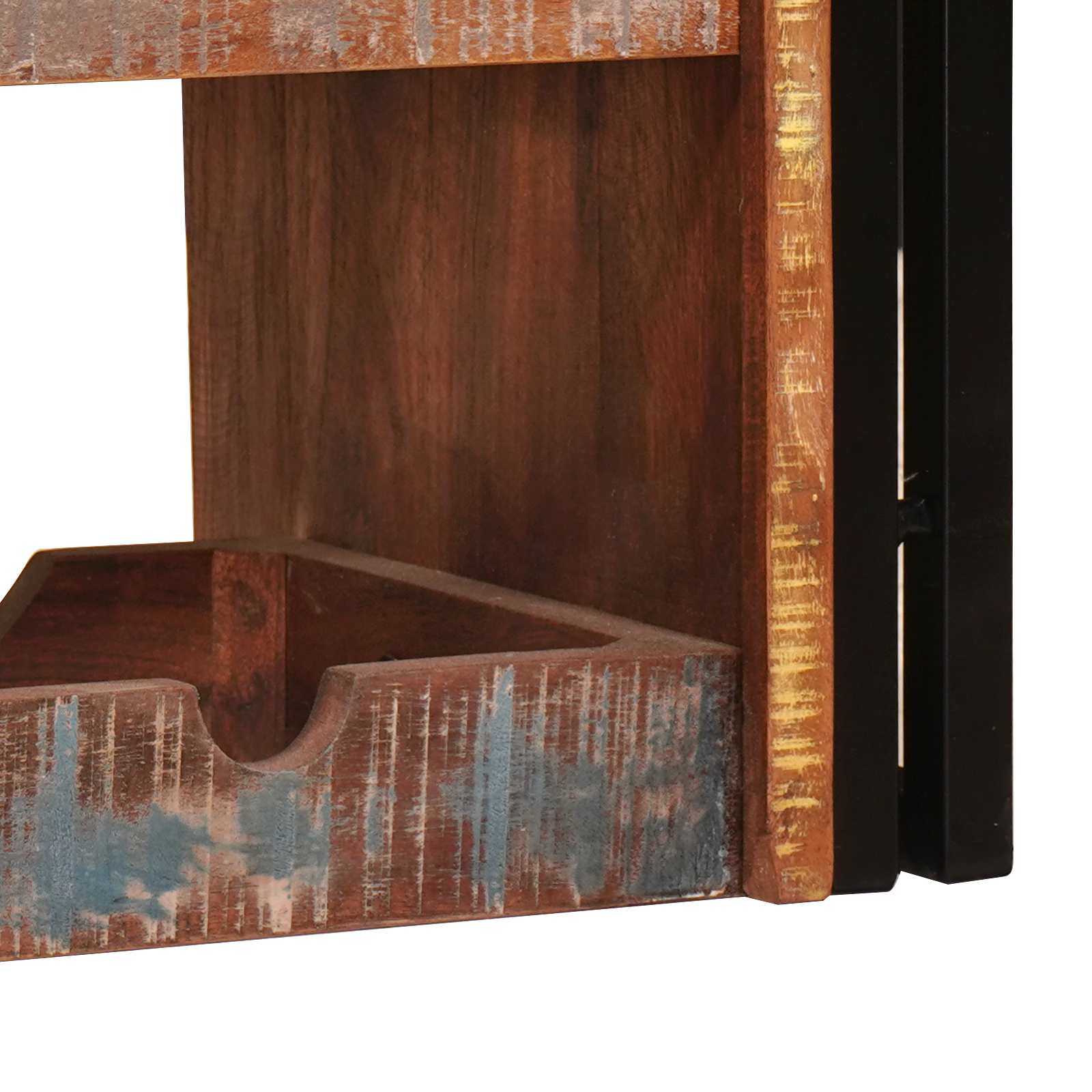 Weinregal Braun 60 x 45 x 33 cm Massives grobes Mangoholz