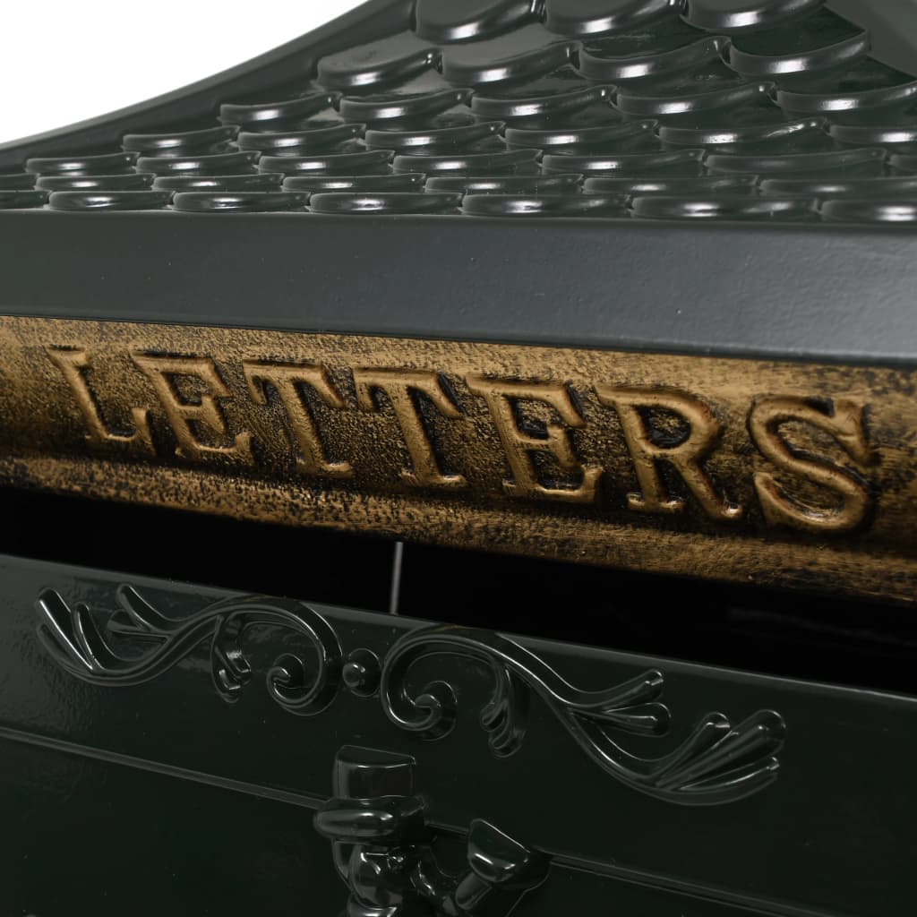 Stehender Briefkasten mit Speicher Schwarz 42,5 x 29,5 x 117 cm