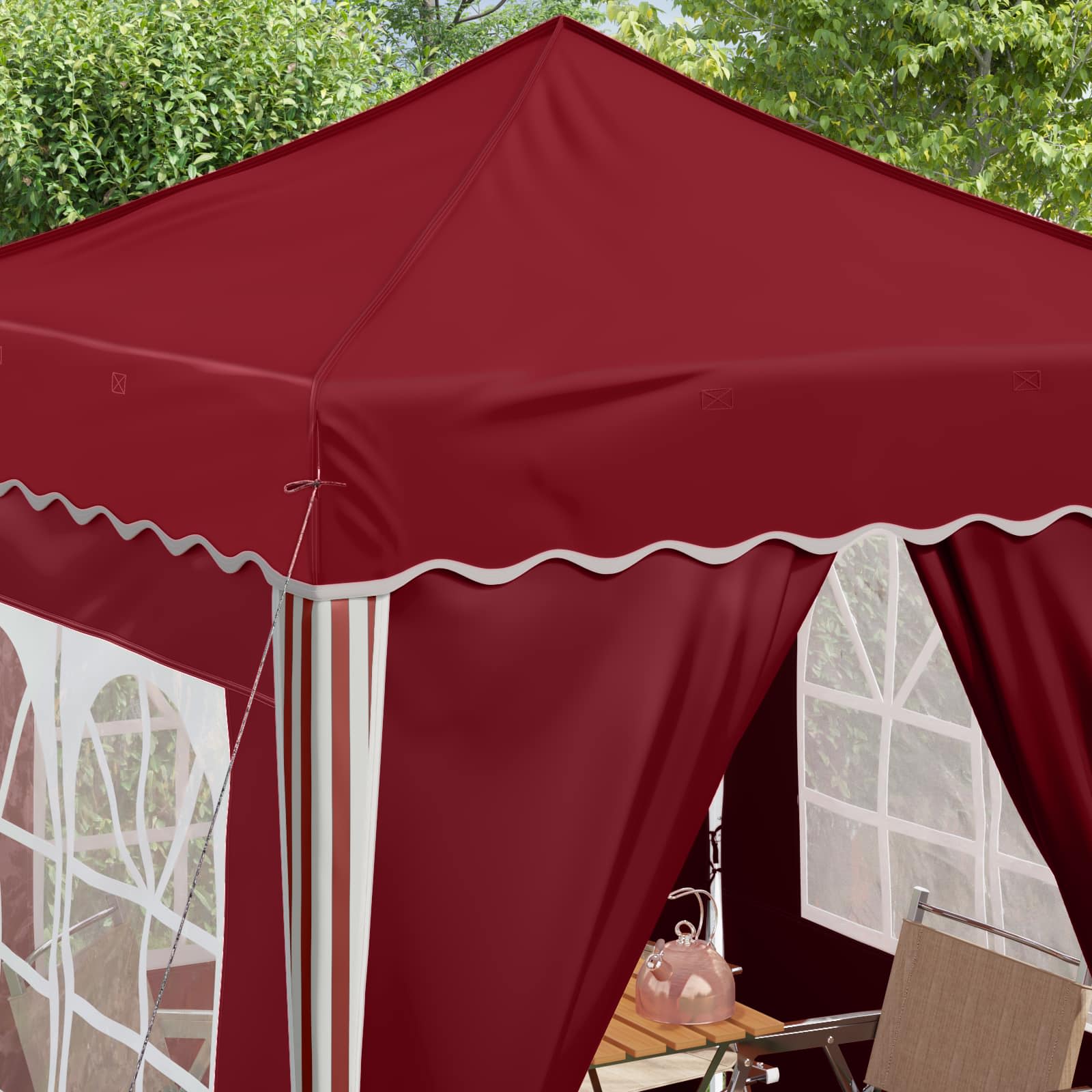 Pop-up Partyzelt 195 x 195 x 245 cm Creme Oxford-Stoff