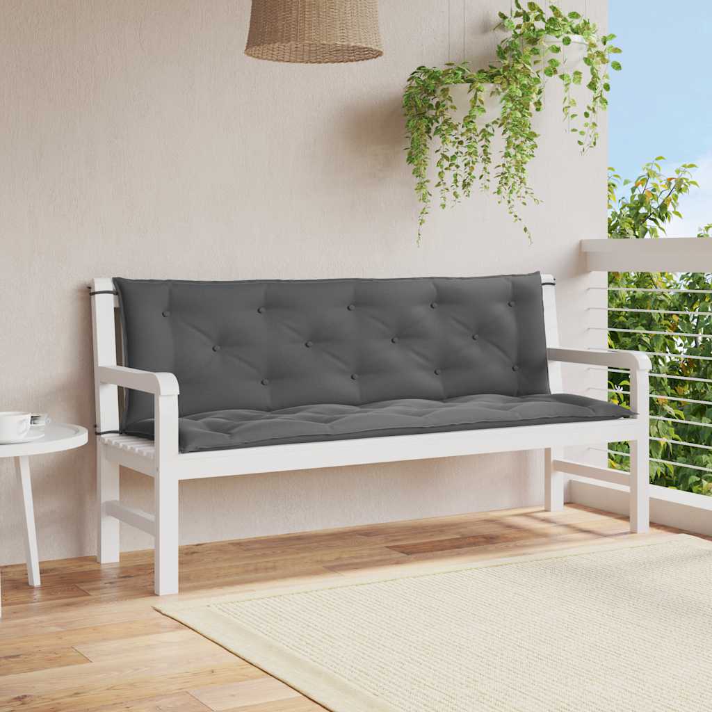 Gartenbank-Auflage Anthrazit 100x(50+50)x7 cm Oxford-Gewebe