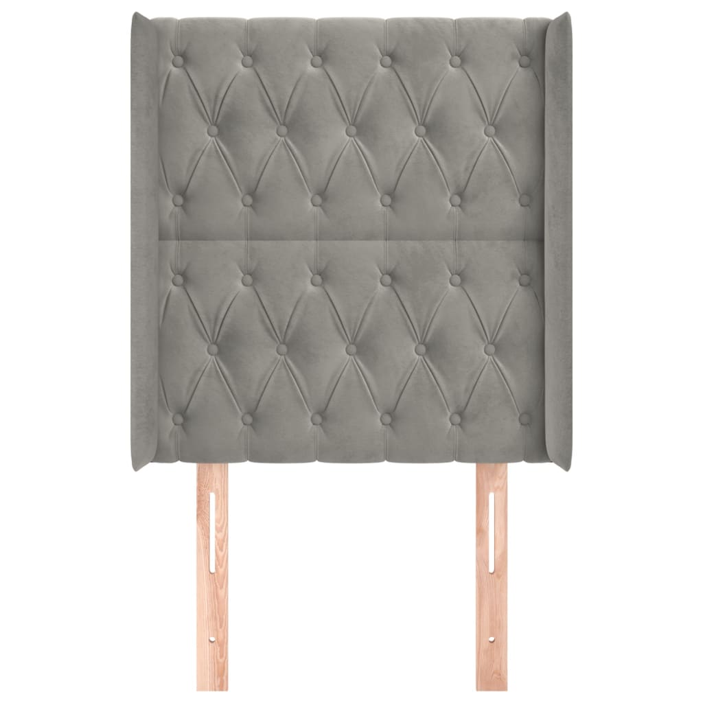 Kopfteil mit Ohren Dunkelblau 93x16x78/88 cm Samt