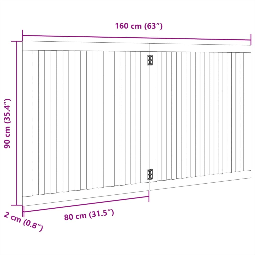Hundegitter Faltbar 3 Paneele 150 cm Pappelholz