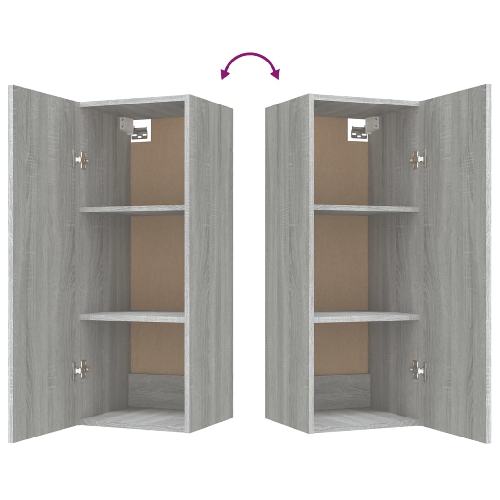 Wandschrank Betongrau 34,5x34x90 cm Holzwerkstoff