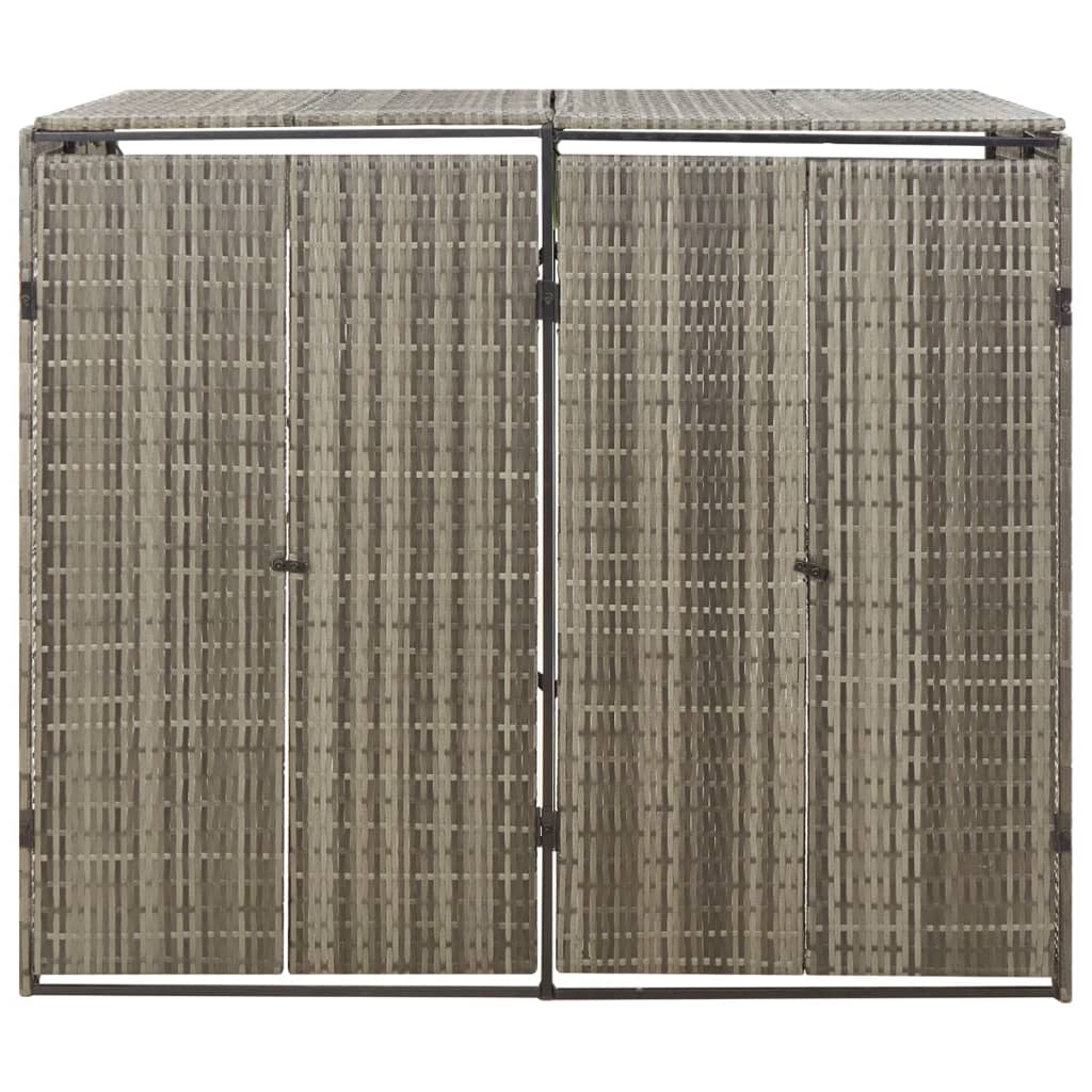 Mülltonnenbox für 1 Tonne Schwarz 70x80x117 cm Poly Rattan
