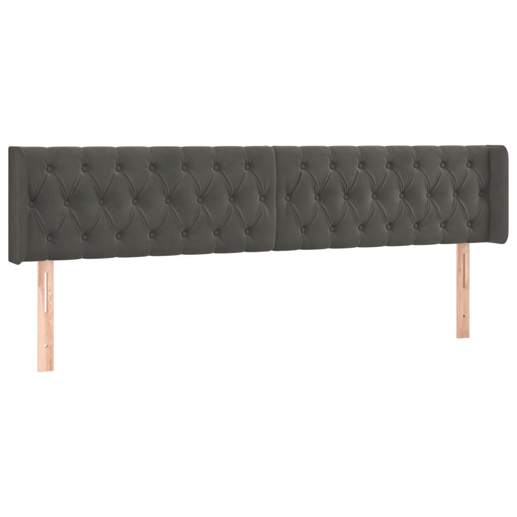 Kopfteil mit Ohren Dunkelblau 93x16x78/88 cm Samt