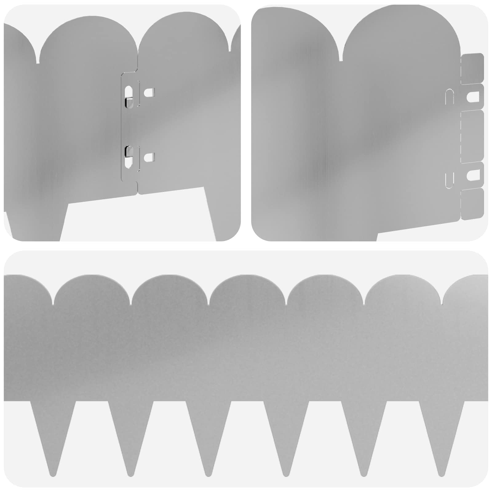 Raseneinfassung 10 pcs 103 x 15 cm Stahl Schwarz