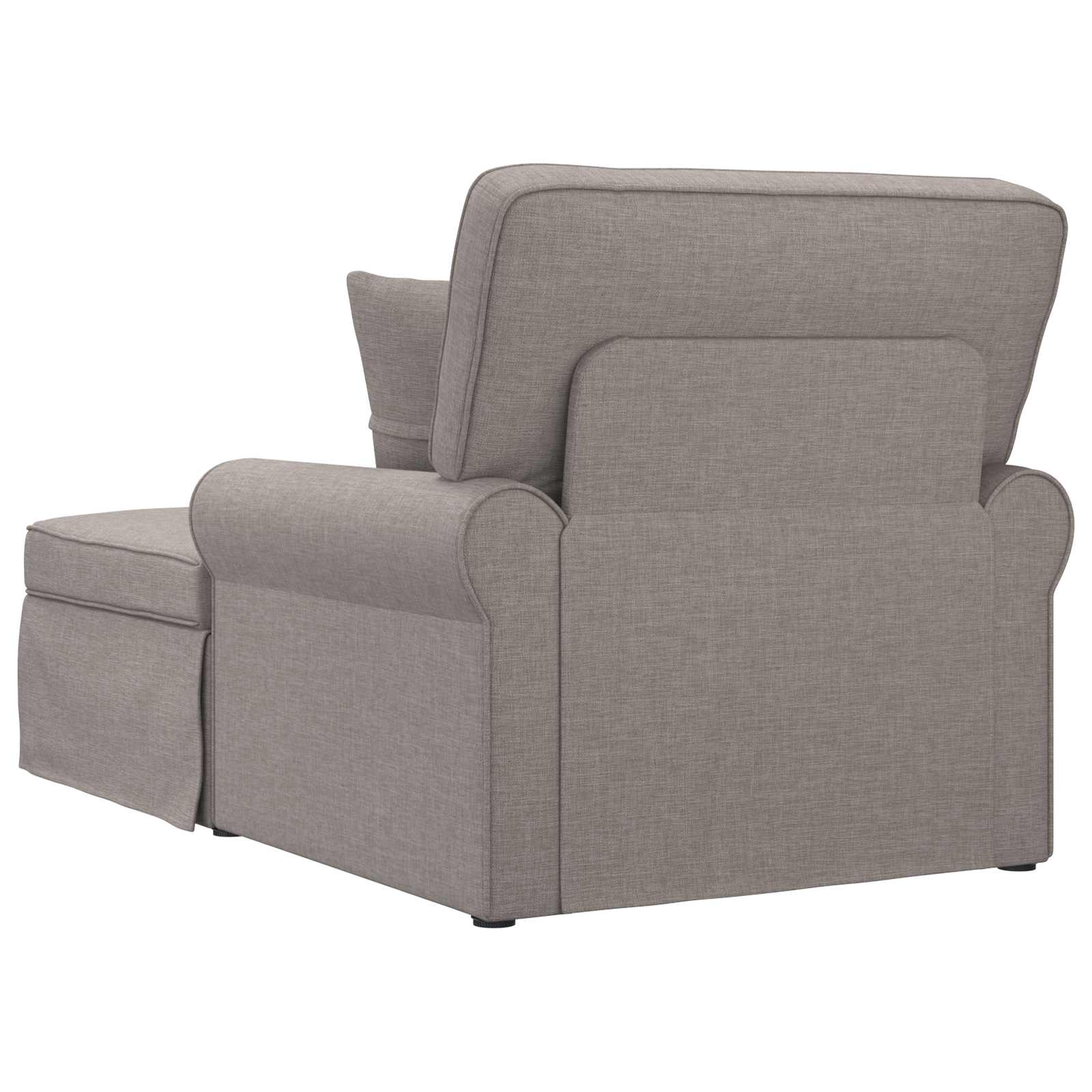 Chaise Lounge mit Rock mit Kissen 3 pcs Hellgrau Stoff