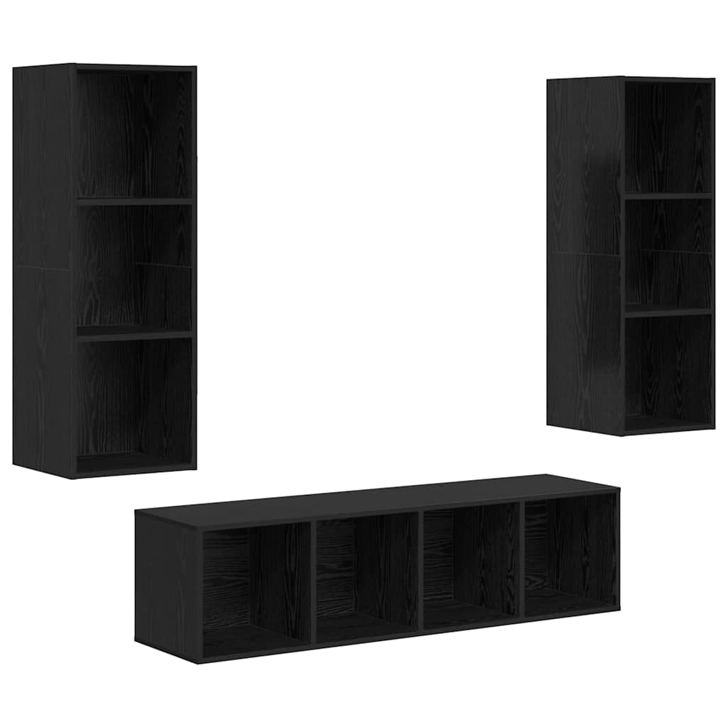 3-tlg. TV-Schrank-Set Weiß Holzwerkstoff