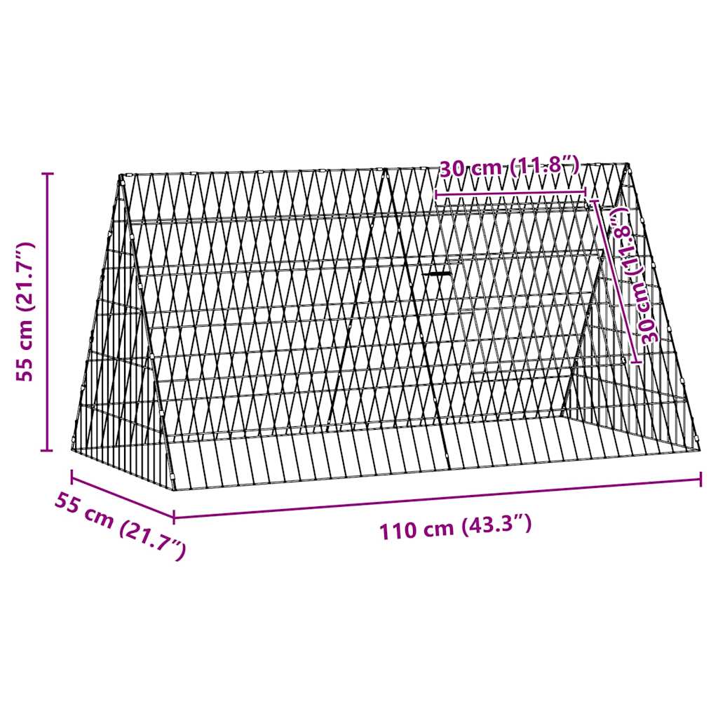 Hühnerkäfig Silber 110 x 55 x 55 cm Verzinkter Stahl