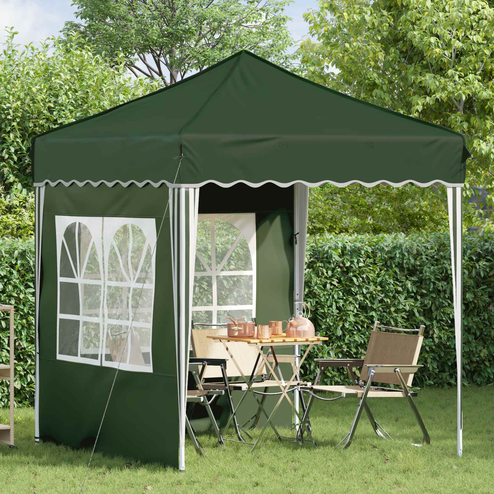 Pop-up Partyzelt 195 x 195 x 245 cm Creme Oxford-Stoff