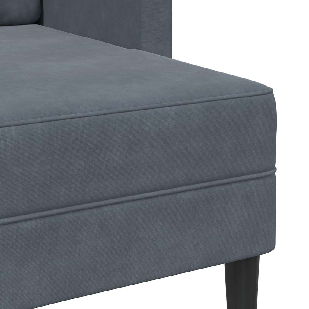 2-Sitzer-Sofa mit Chaiselongue L-Form Blau 125 cm Samt