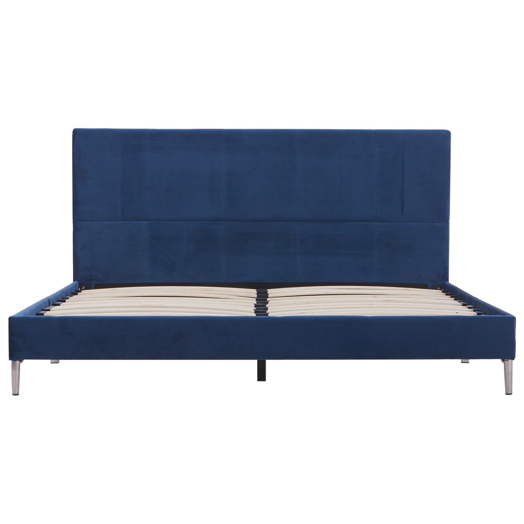 Bettgestell Blau Stoff 160 x 200 cm