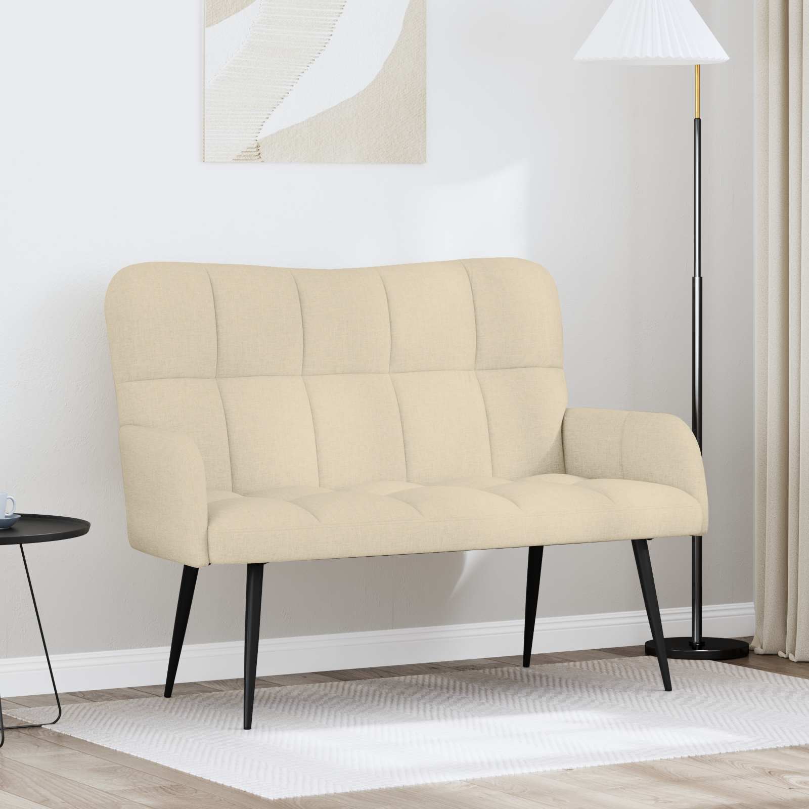 2-Sitzer Sofa Hellgrau 115 x 61 x 87 cm Stoff