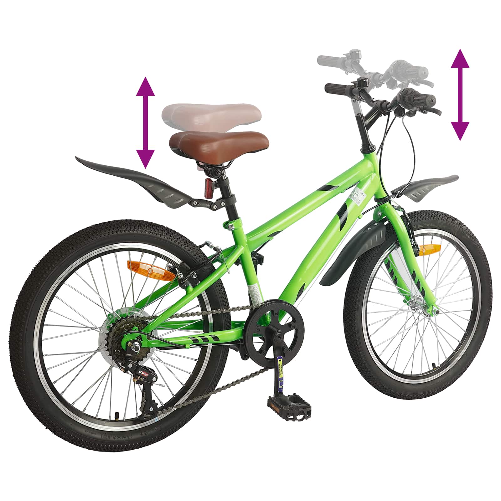 Kinderfahrrad 20 Zoll 6-Speed für 6-11 Jahre alt Schwarz