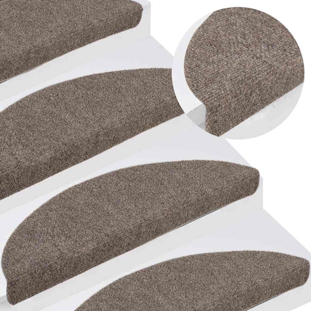 Stufenmatten Selbstklebend 15 Stk. 56x17x3 cm Hellbraun Halbrund