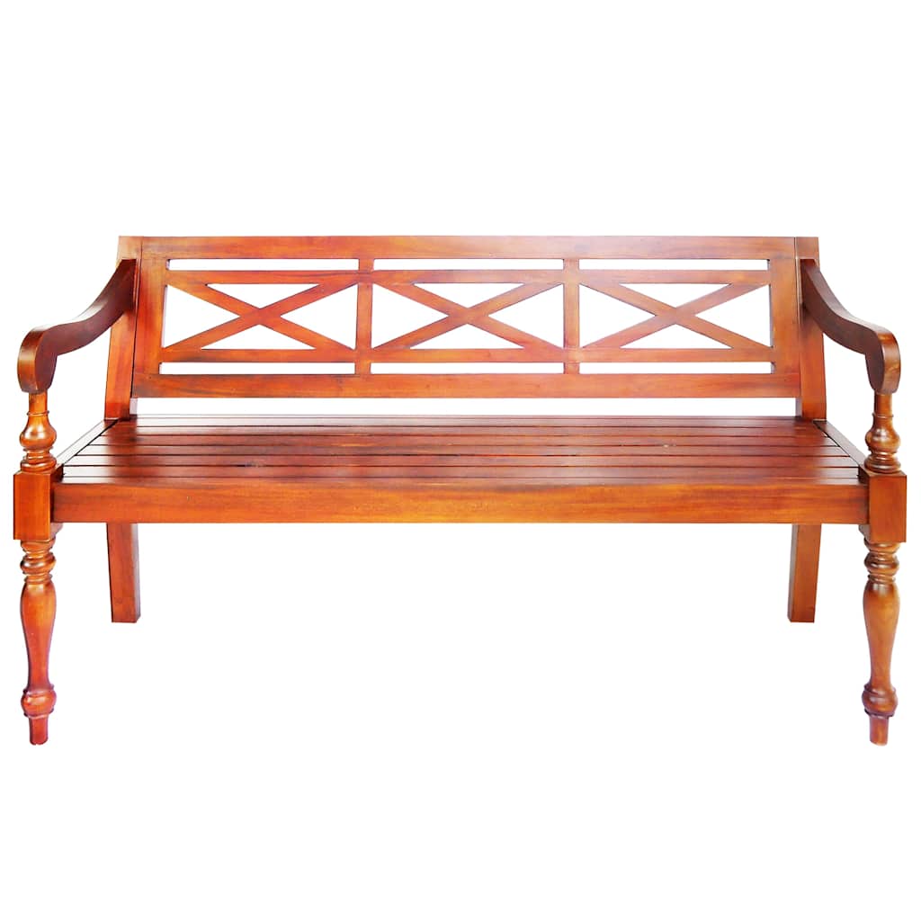 Batavia-Sitzbank 98 cm Mahagoni Massivholz Weiß