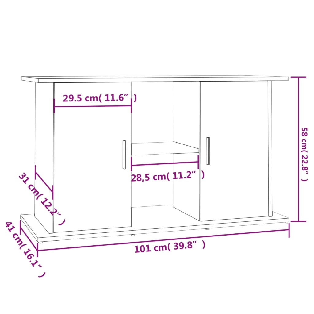 Aquariumständer Weiß 81x36x73 cm Holzwerkstoff