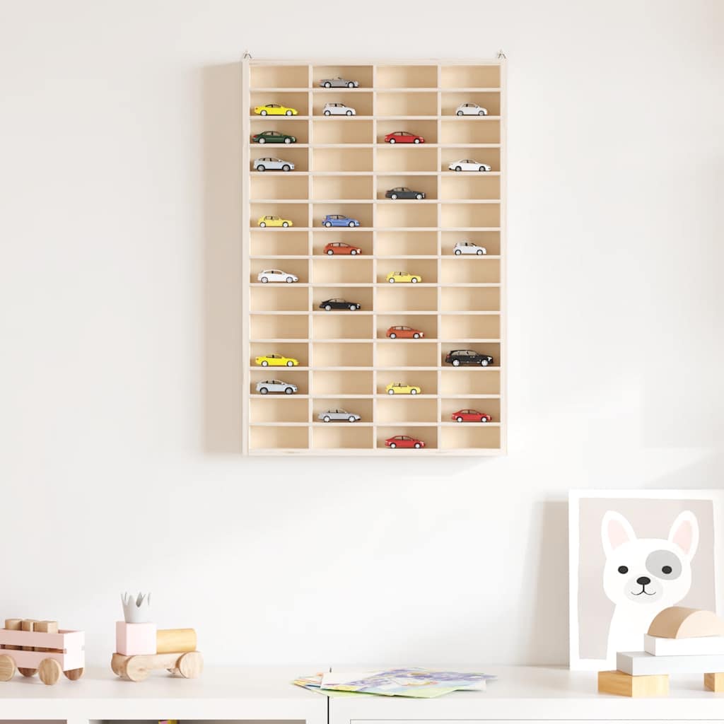 Sammlervitrine aus Holz mit 90 Fächern 50,5 x 4,5 x 79 cm