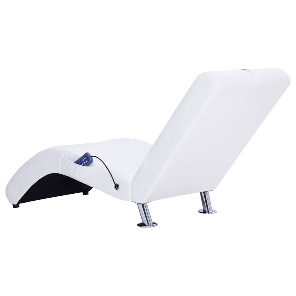 Massage-Chaiselongue mit Kissen Schwarz Kunstleder