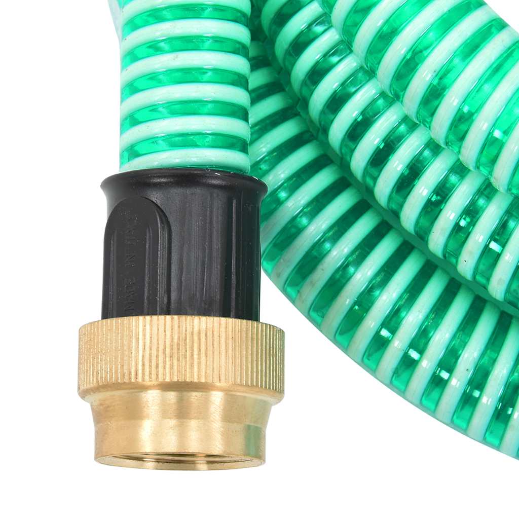 Saugschlauch mit Messing-Anschlüssen Grün 1,1" 3 m PVC