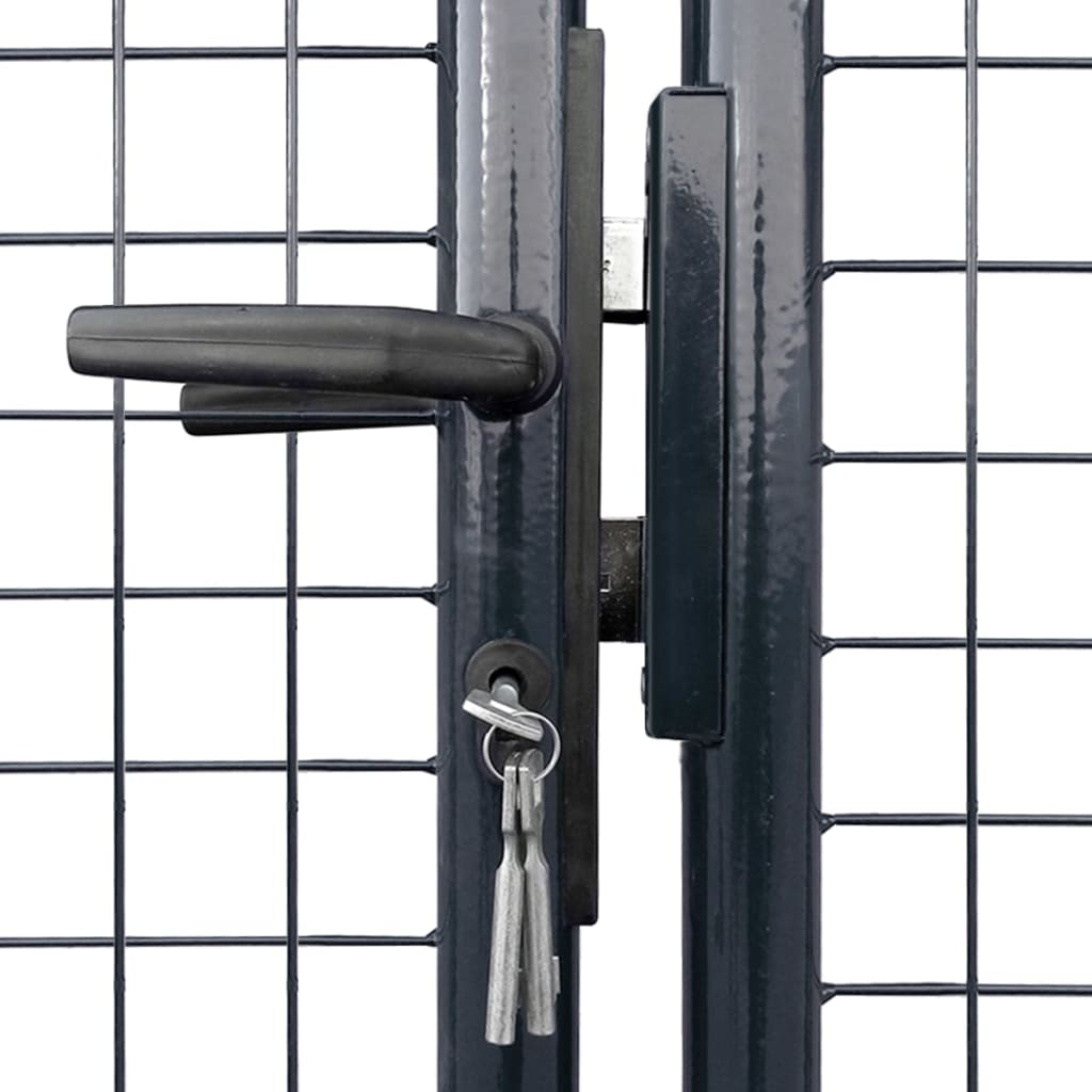 Maschen-Gartentor verzinkter Stahl 300 x 75 cm Grau