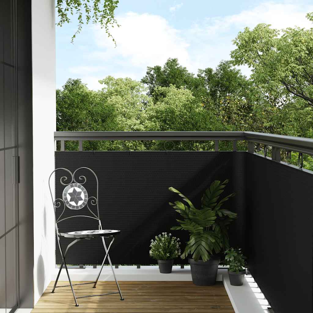 Balkon-Sichtschutz Anthrazit 300x90 cm Poly Rattan