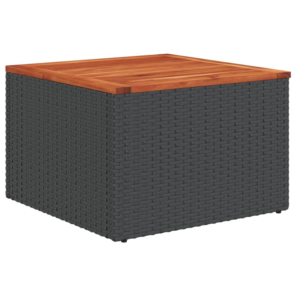 10-teiliges Gartensofa-Set mit Kissen, schwarzes Polyrattan