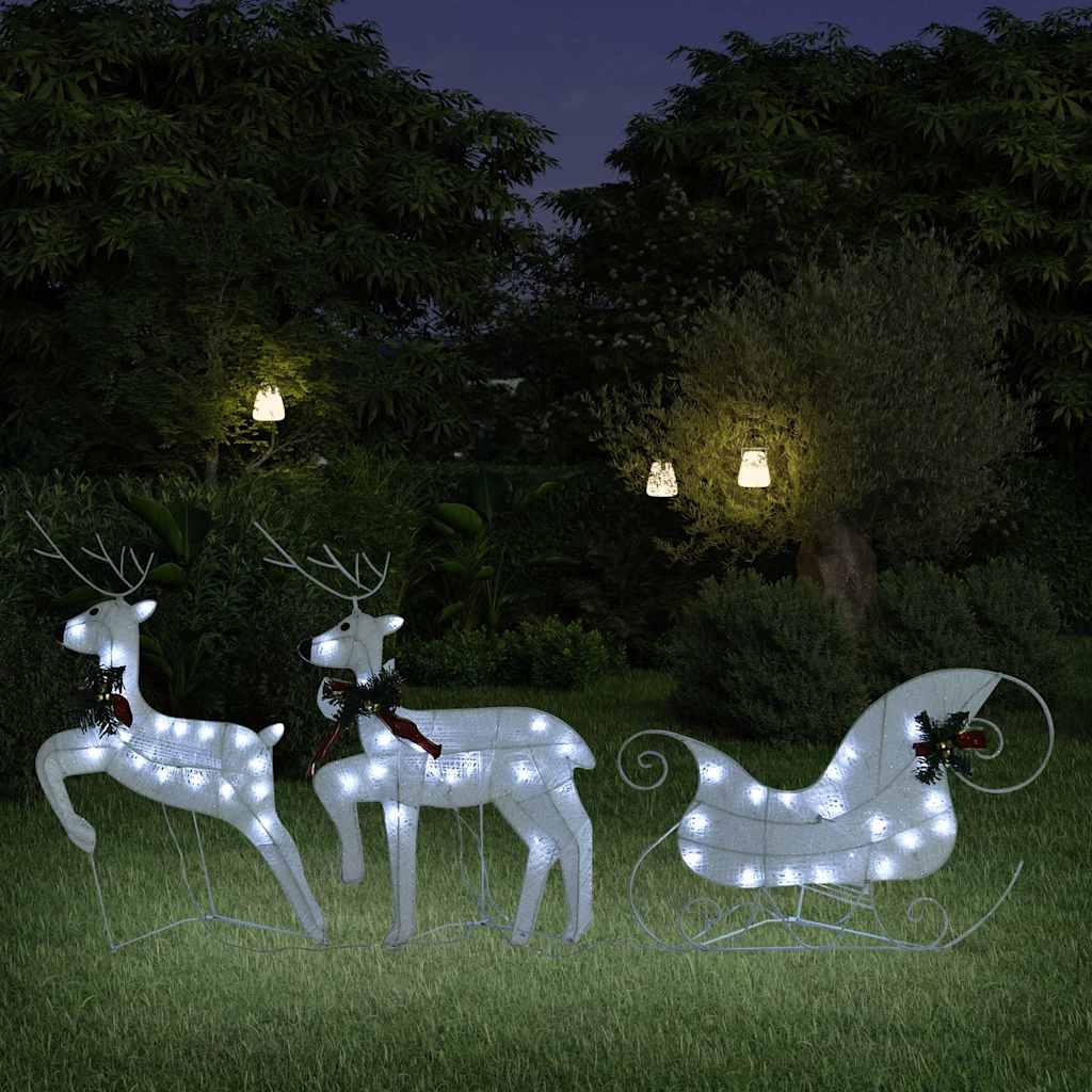 Weihnachtsdeko Rentier & Schlitten 60 LEDs Outdoor Golden