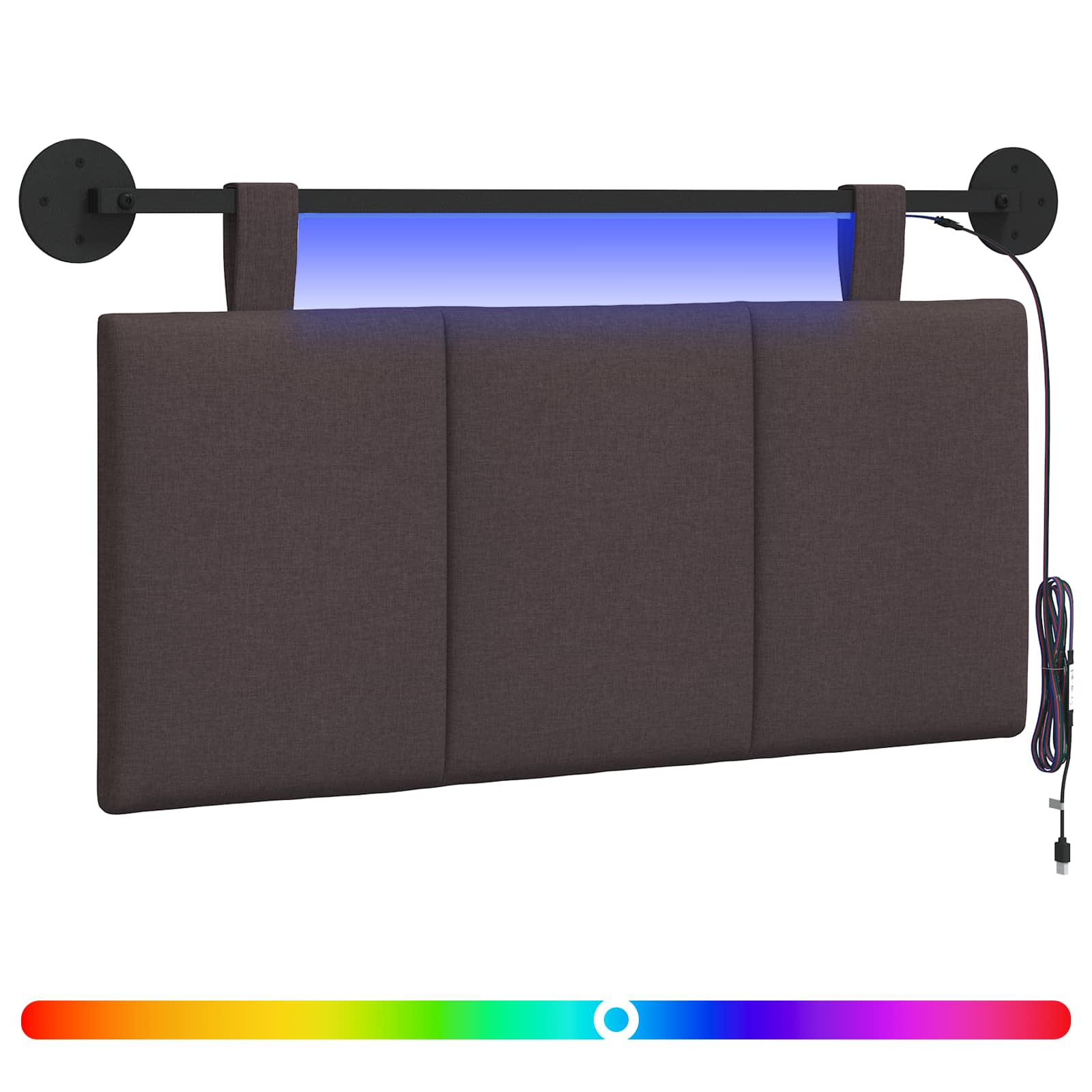 Hängendes Kopfteil Mit LED Licht Wolkengrau Stoff